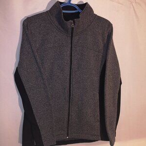 Burton Ladies Size Medium Fleece Lined Dark Grey Full Zip Knit Jacket